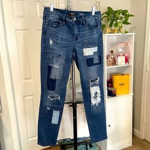 Bebe Distressed Girlfriend Jeans
